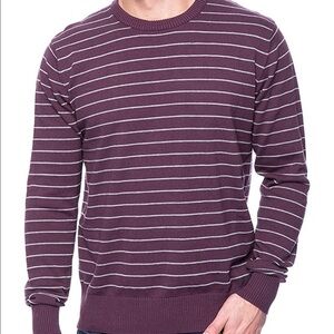 NWT Tocco Reale Mens Crewneck purple and Grey Striped Sweater, size small